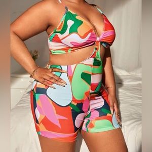 Summer time jumpsuit! Swim suit material, but can be worn as an outfit as well!